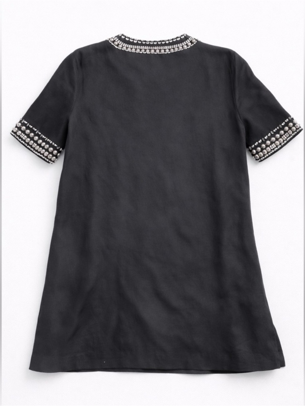 Elie Tahari Beaded Linen Blend Tunic Top Boho Resort Size M coastal grandma - Picture 3 of 13